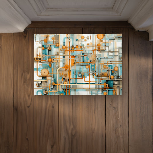 Like Clockwork Gold Indoor Outdoor Door Mat | Home Decor