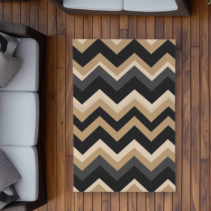 Tapis d'extérieur motif vagues aux tons naturels | Décoration intérieure élégante