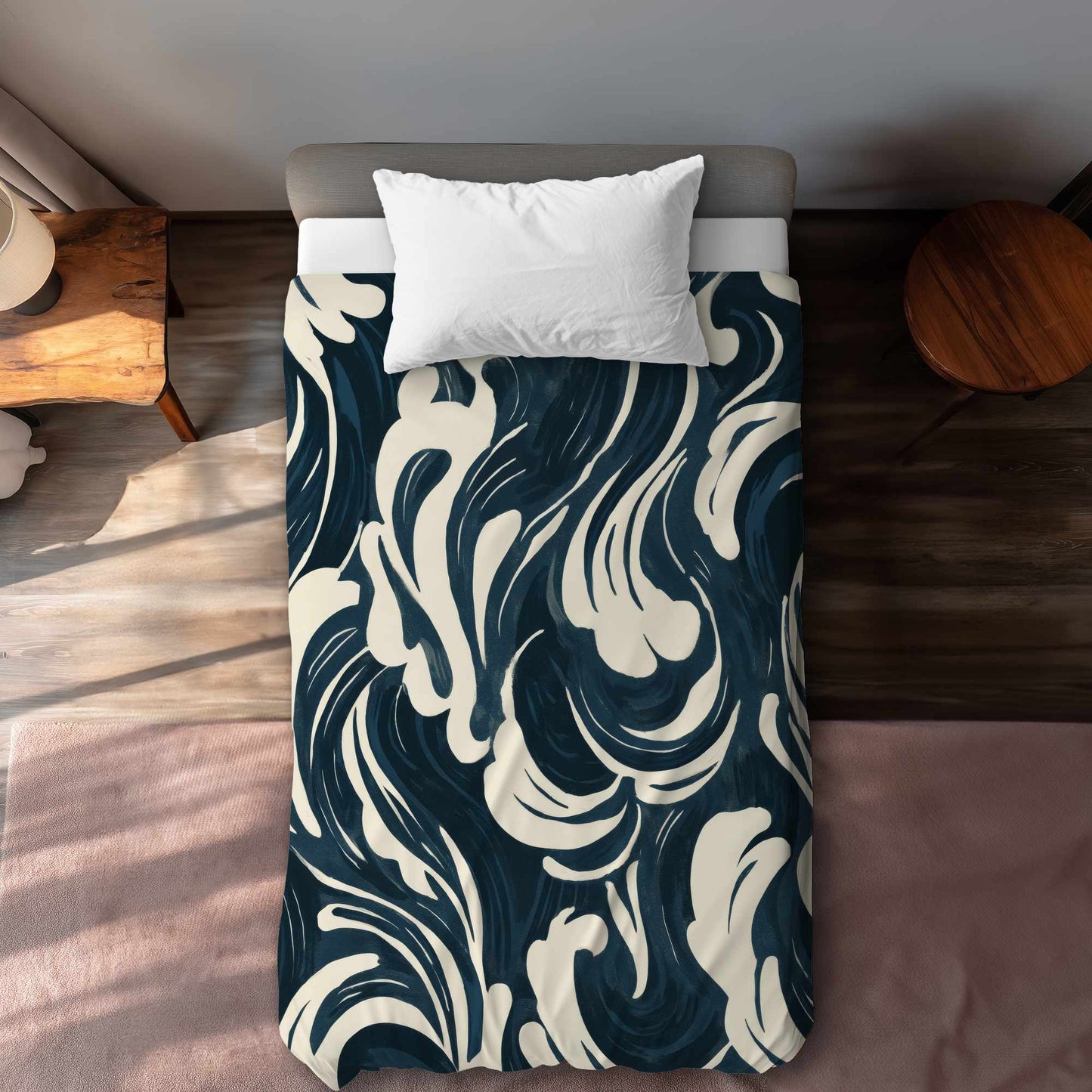 Housse de couette Midnight Ocean Flow | Décoration d'intérieur élégante