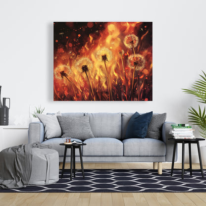 Dandy Fire - Yellow Canvas Art for Home Decor | Brighten Up