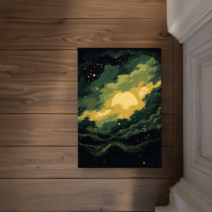 Cloudy Star Yellow Indoor Outdoor Door Mat - Home Decor