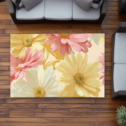 Tapis d'extérieur Sunlit Daisy Dream | Accessoire de décoration intérieure