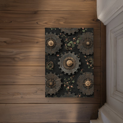 Cog Pattern Brown Indoor Outdoor Door Mat | Home Decor