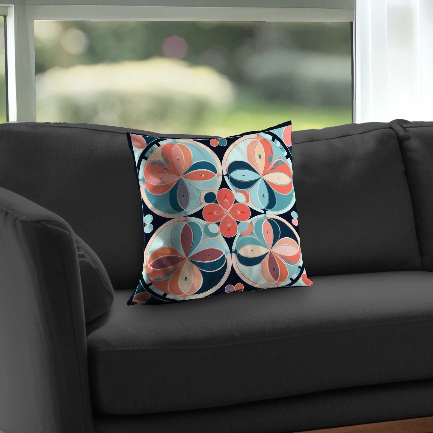 Pastel Mandala Poly Twill Throw Pillow | Home Decor Accent