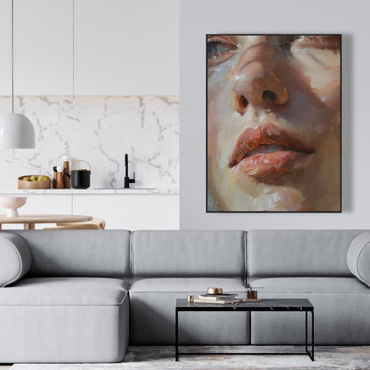 Pulp Beige Framed Canvas - Stylish Home Decor Art Piece