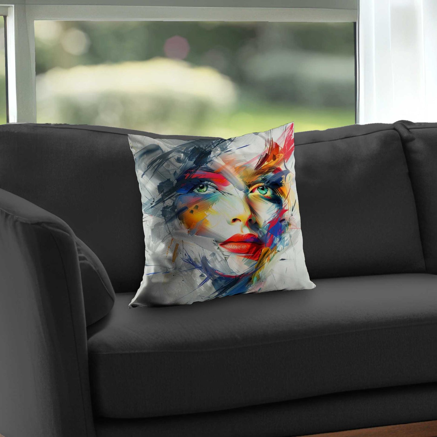 Abstract Look Poly Twill Throw Pillow | Modern Home Decor