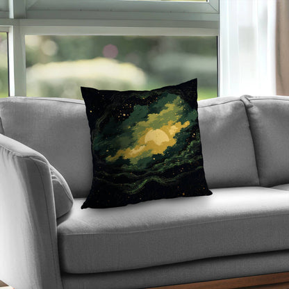 Cloudy Star Yellow Poly Twill Throw Pillow Insert | Home Decor