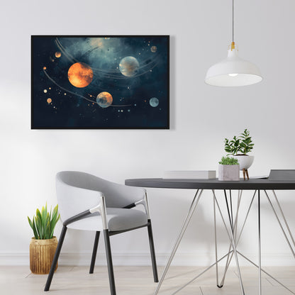 Deep Exploration - Gray Framed Canvas for Home Decor