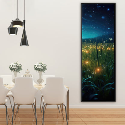 Fireflies at night - 36"x36" Framed canvas