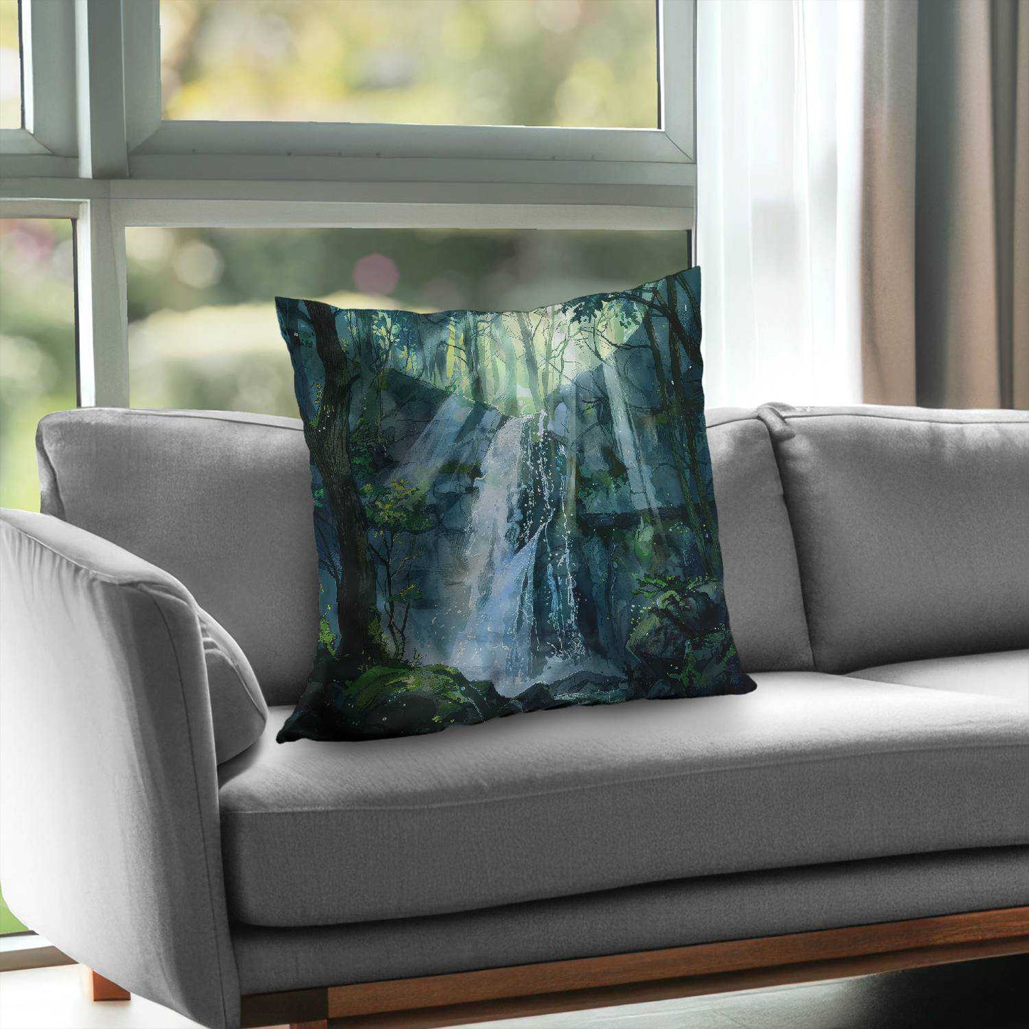 Coussin décoratif en sergé de polyester Sleeping Fall - Accessoire de décoration intérieure
