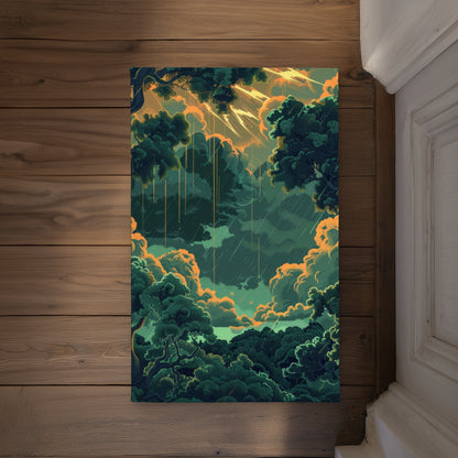 Drops Green Indoor Outdoor Door Mat | Stylish Home Decor