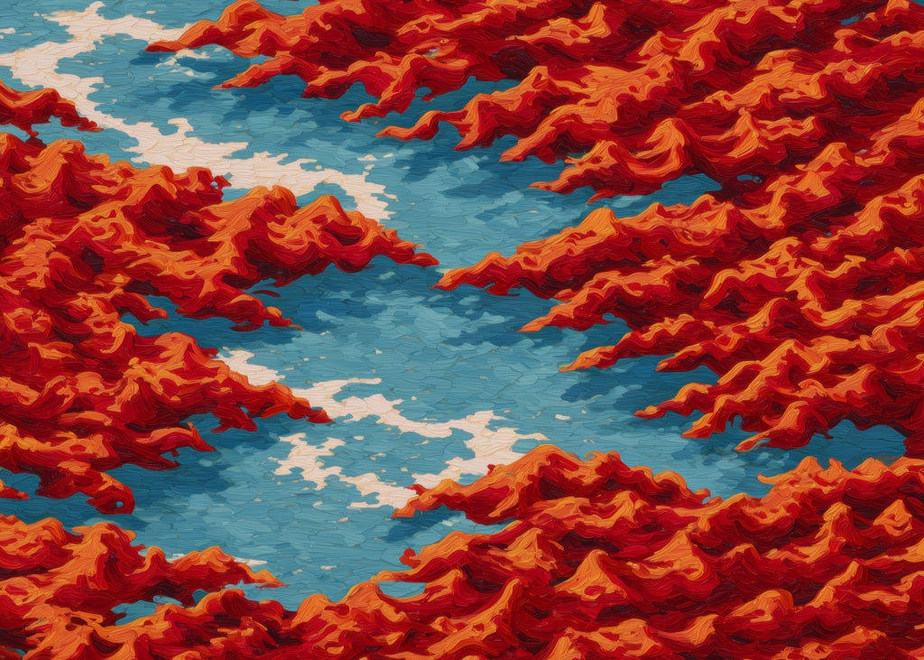 Red Mounds Orange Indoor Outdoor Door Mat | Home Decor