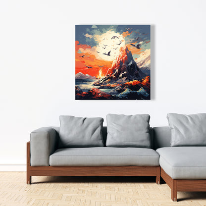 Towards Danger - Red Canvas Art | Modern Design
