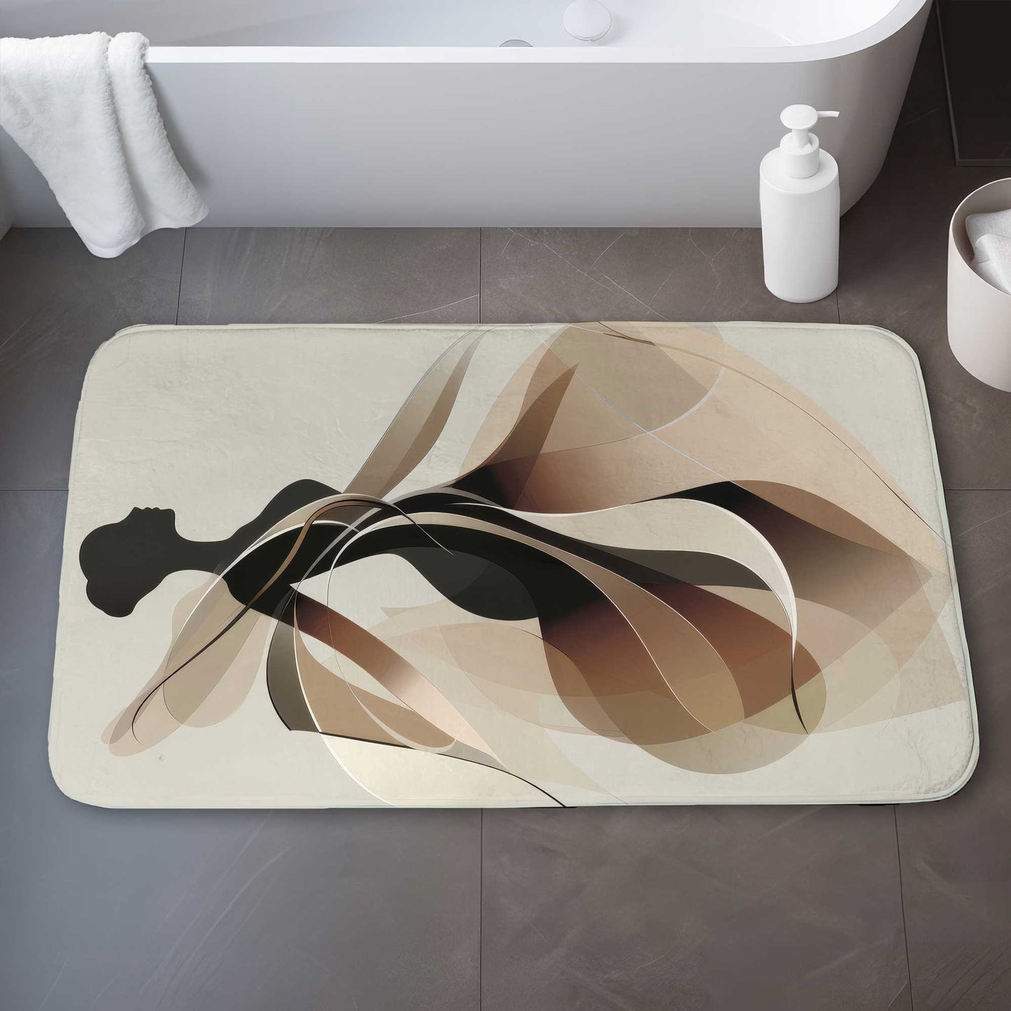 Classy silhouette Black Bath Mat for Elegant Home Decor