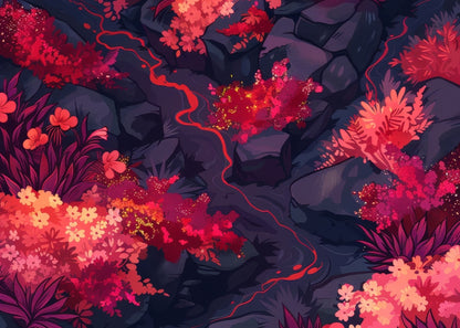 Burning Plants Black Indoor Outdoor Door Mat | Home Decor