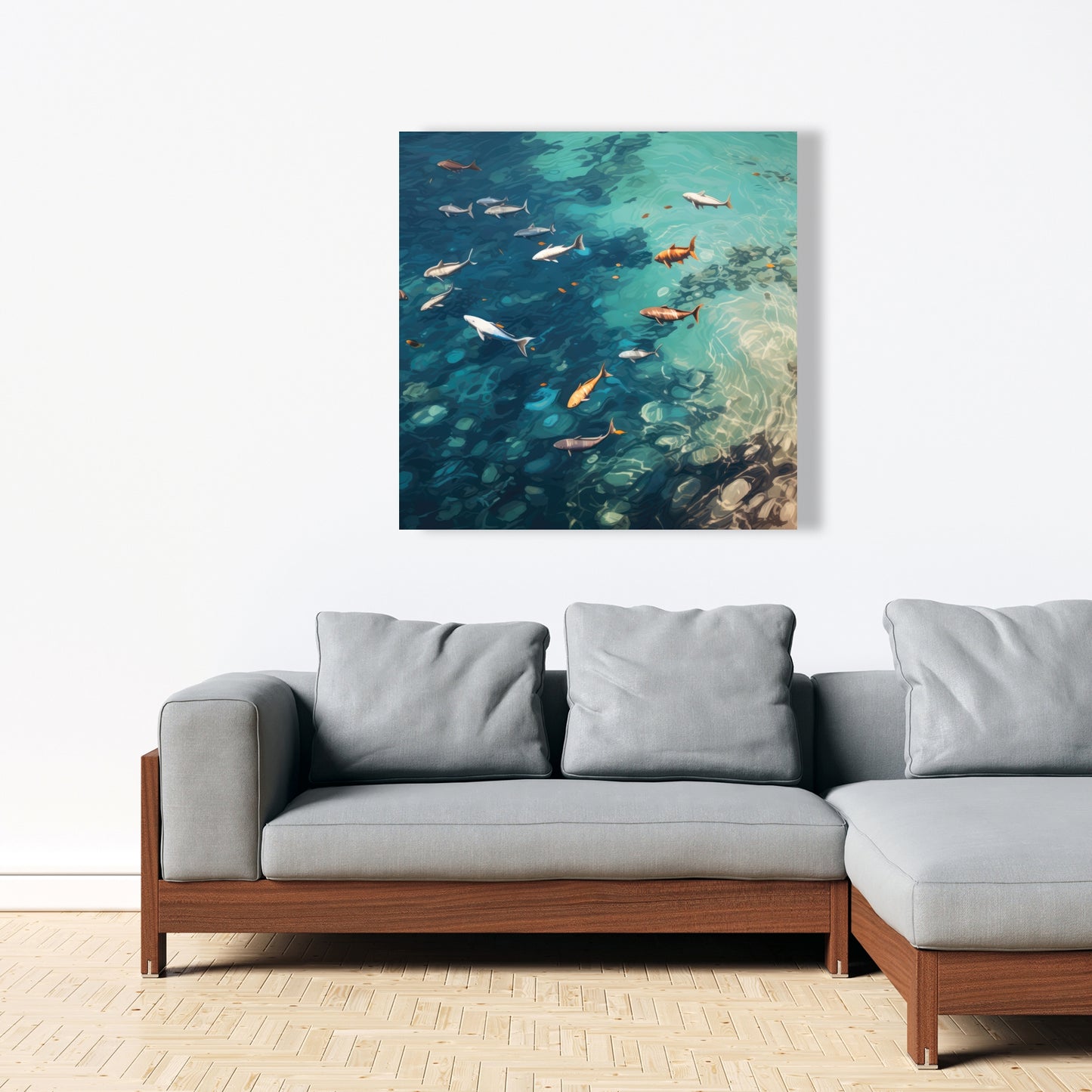 Swim ahead - 32"x32" Canvas