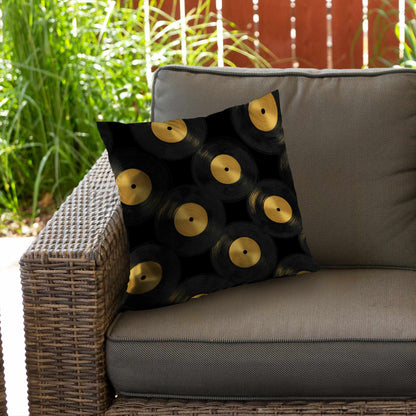 Golden Groove Circles Poly Twill Throw Pillow | Home Decor