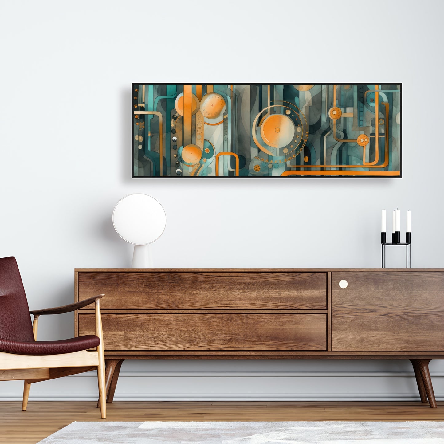 Astrological machinery - Framed Canvas - Print on demand
