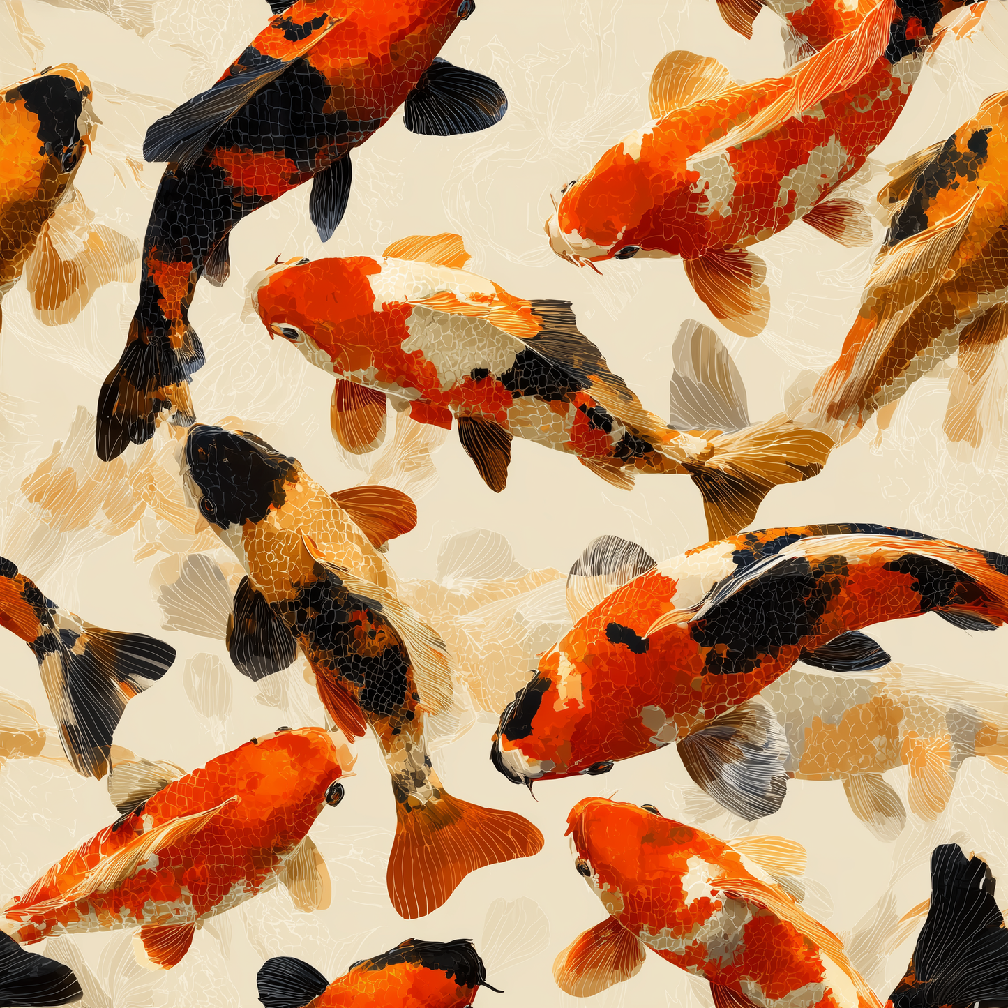 Housse de couette Koi Dance Flow | Linge de lit élégant pour la maison