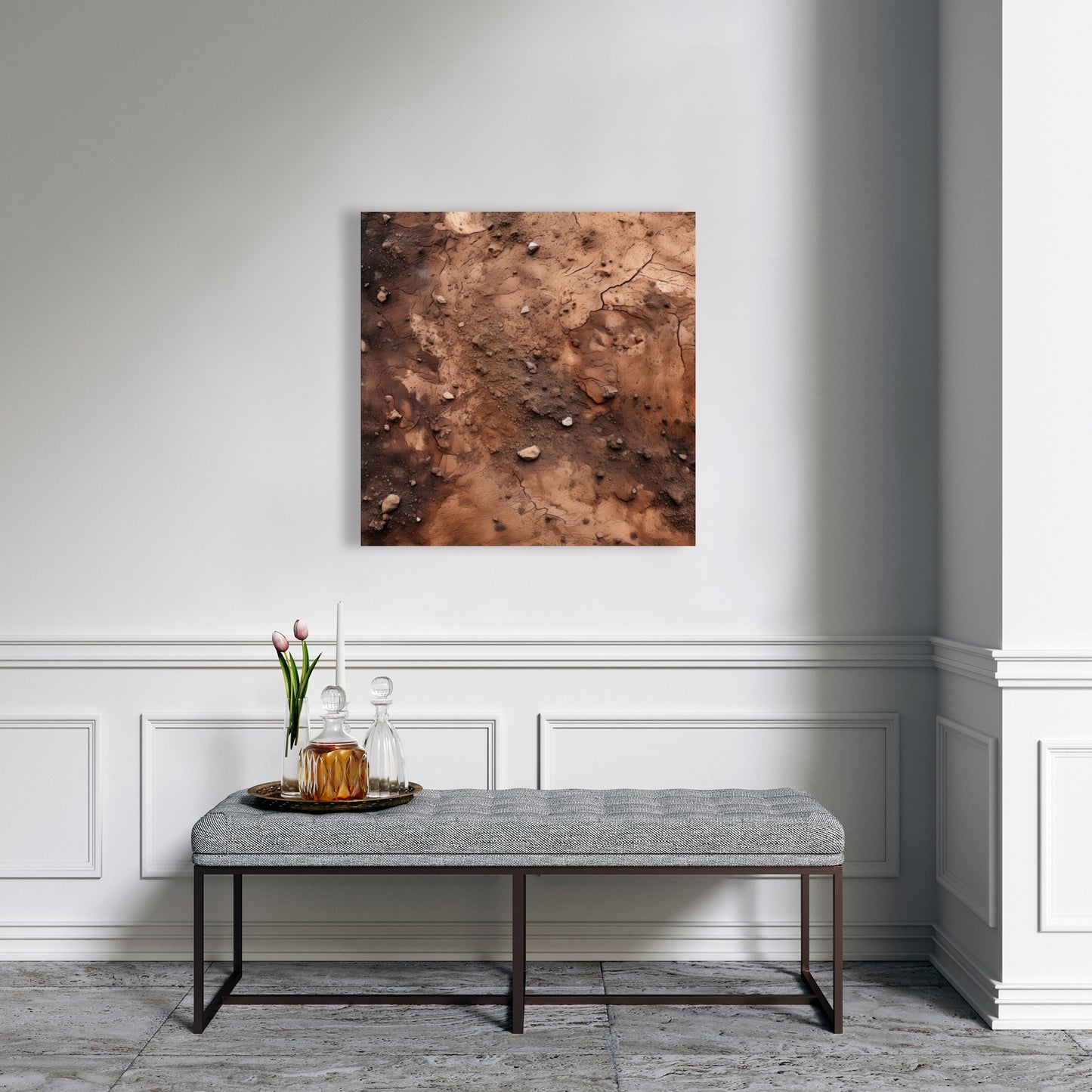 Mud and Stones - Brown Canvas Art for Home Decor