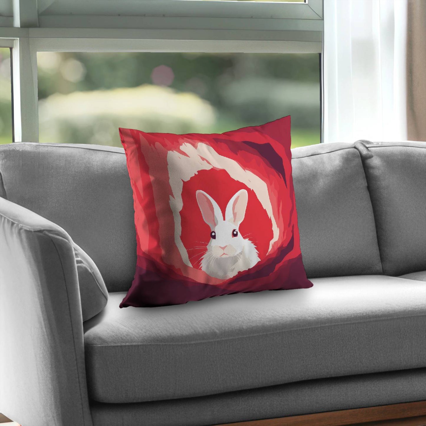 Looking out Pink Poly Twill Throw Pillow | Home Decor Insert