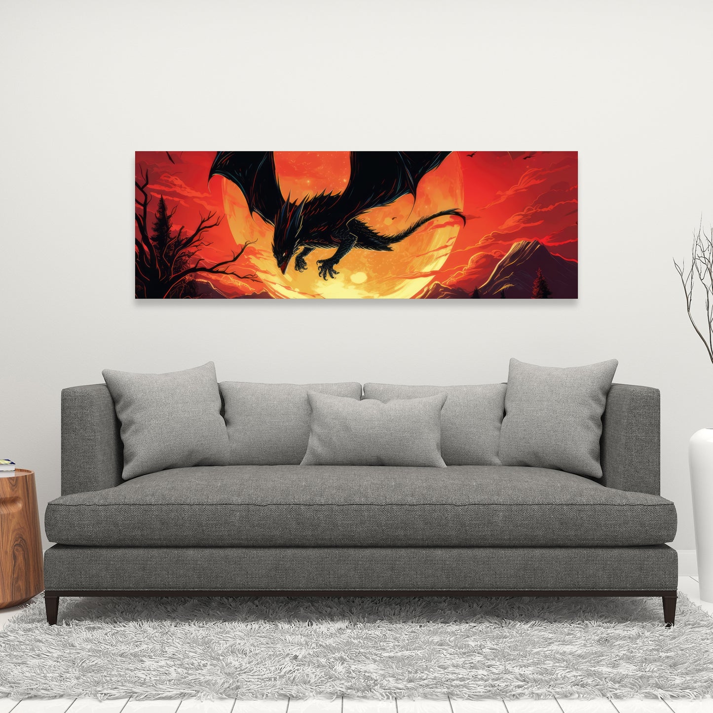 The dragon's wrath - 32"x32" Canvas