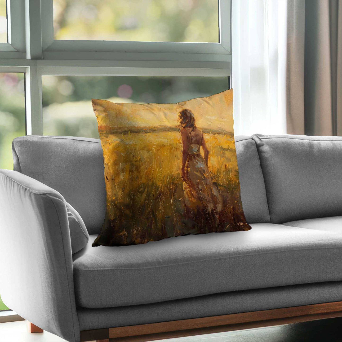 Exploring Gold Poly Twill Throw Pillow Insert - Home Decor