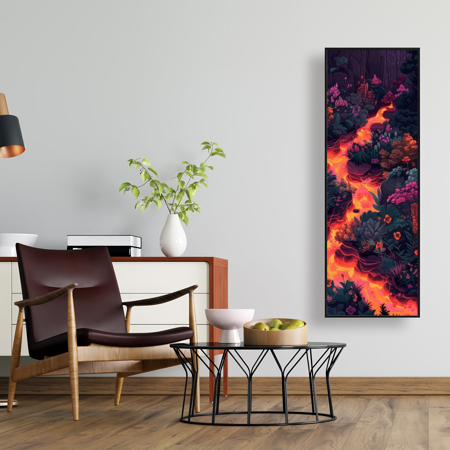 Flowing magma - 36"x36" Framed canvas