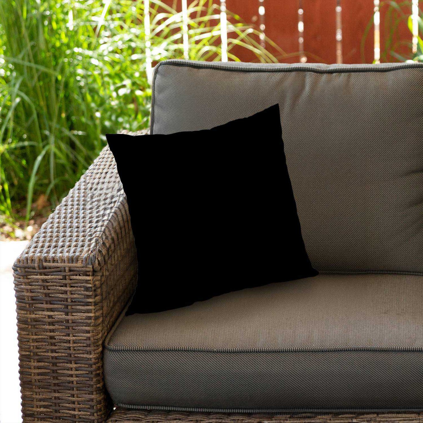 Coussin décoratif en sergé de polyester noir pur - Décoration élégante pour la maison