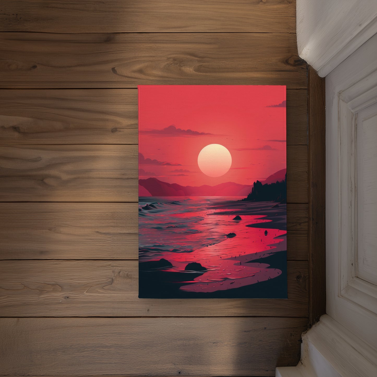 Red Sky Black Indoor Outdoor Door Mat - Stylish Home Decor