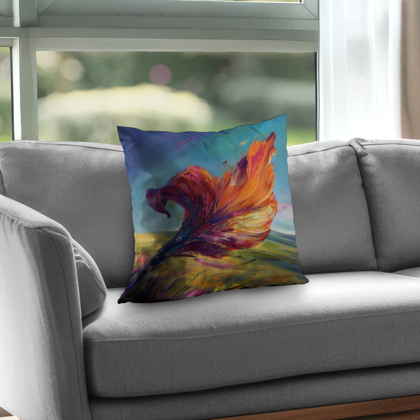 The Leaf - Poly Twill Throw Pillow for Stylish Home Decor
