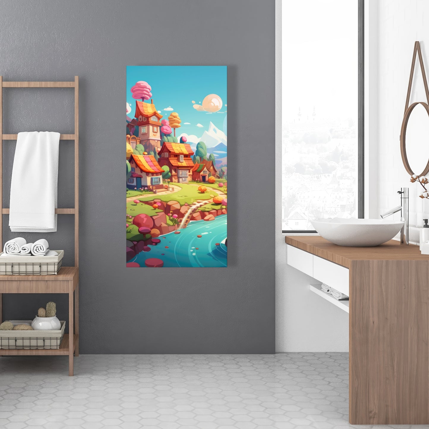 Sweet town Purple Canvas - Stylish Home Decor Accent