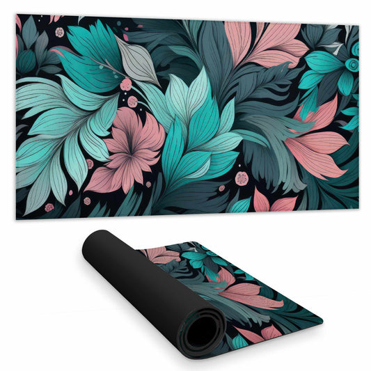 Neon Leaves Desk Mat | Stylish Home Decor Surface Protector