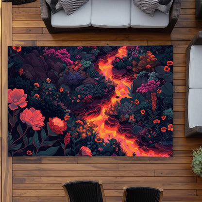 Tapis d'extérieur Lave en fusion | Accent de décoration élégant