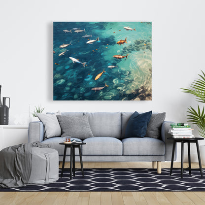 Swim ahead - 32"x32" Canvas