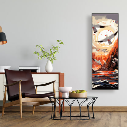 The Escape - Blue Framed Canvas Home Decor Art Piece