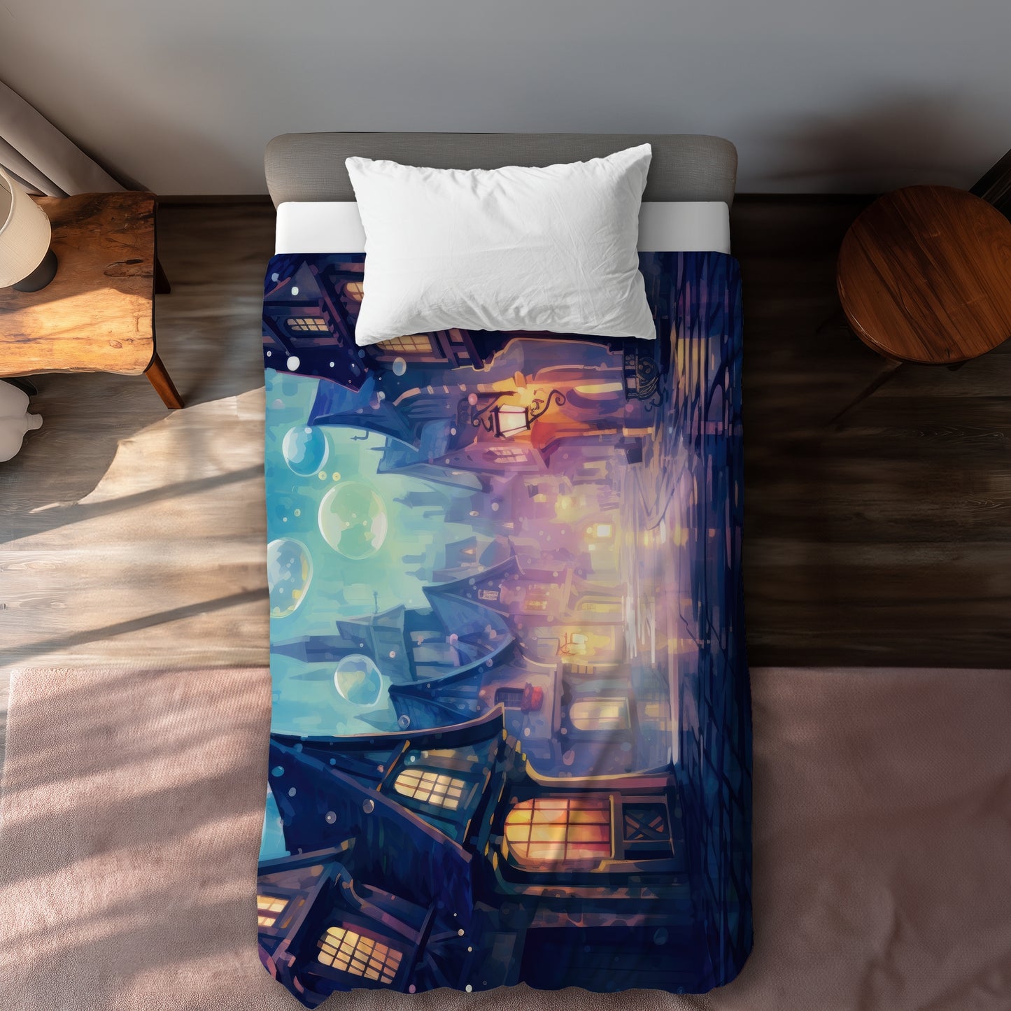 Bubble ville - 88"x88" Duvet Cover