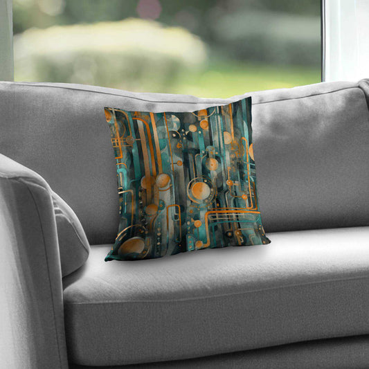 Astrological Machinery Poly Twill Throw Pillow | Home Decor