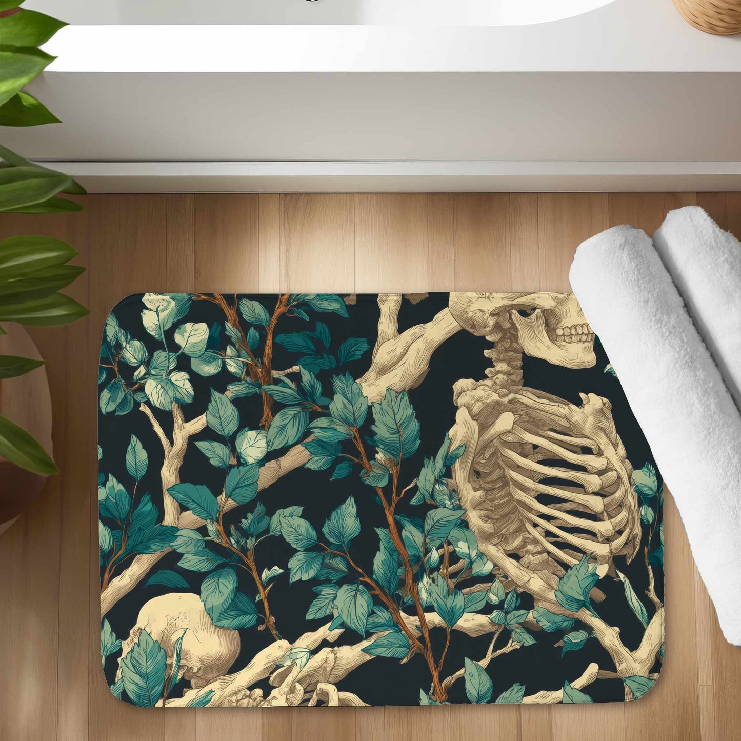 Sticks and Skulls Bath Mat | Stylish Home Decor Rug