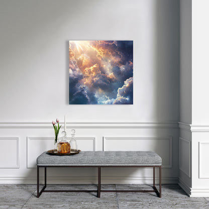 Piercing Light - Blue Canvas Art | Modern Design