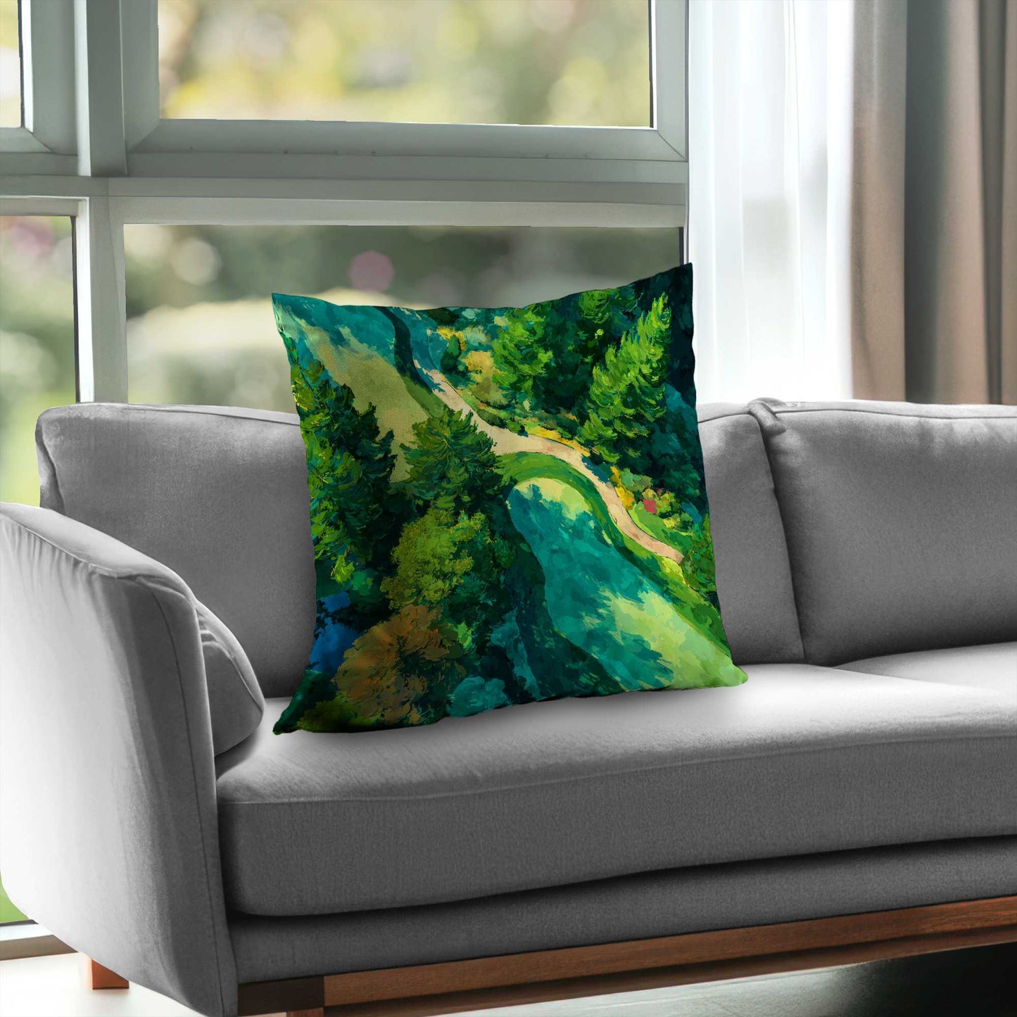 Coussin décoratif en sergé de polyester Peaceful Course | Accessoire de décoration intérieure