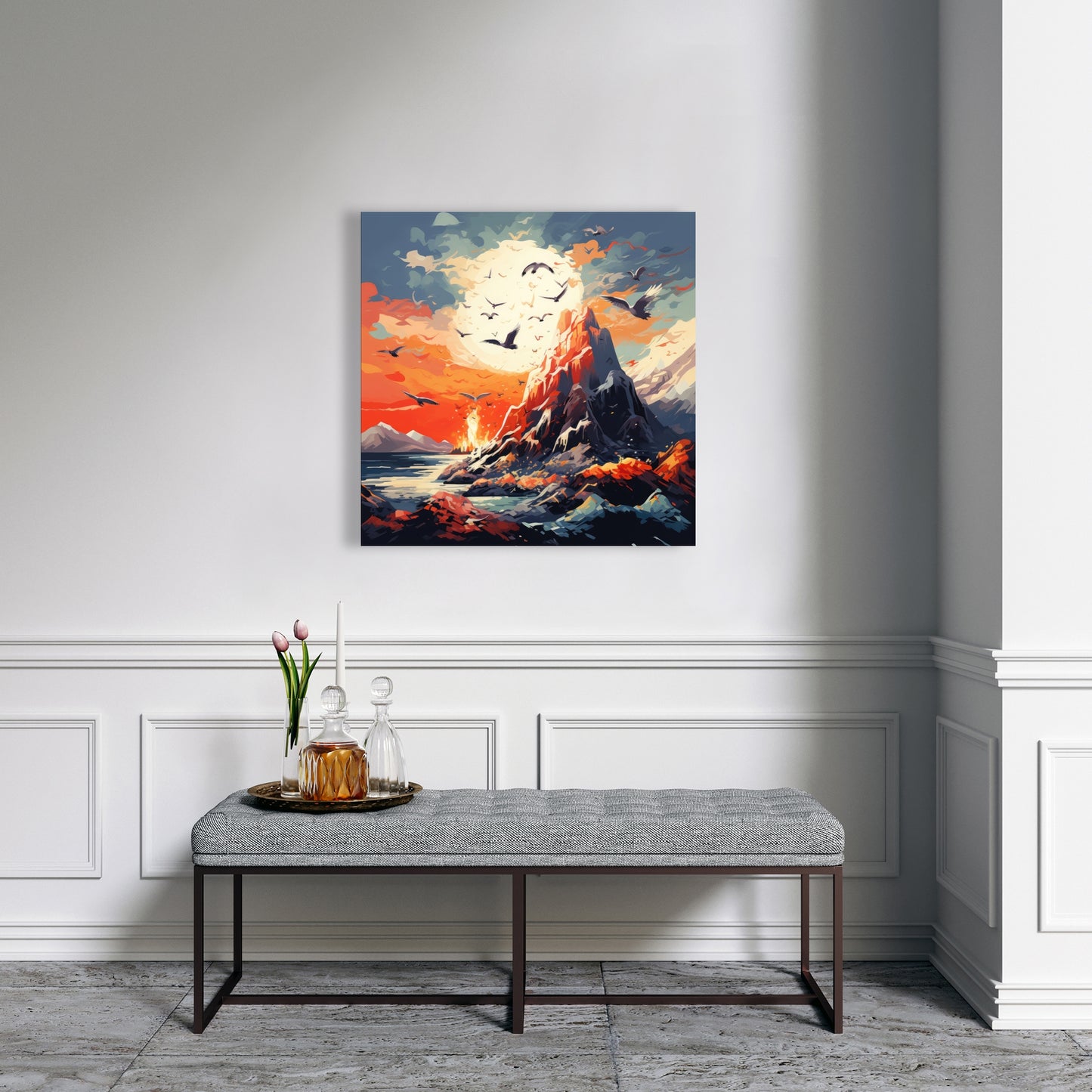 Towards Danger - Red Canvas Art | Modern Design