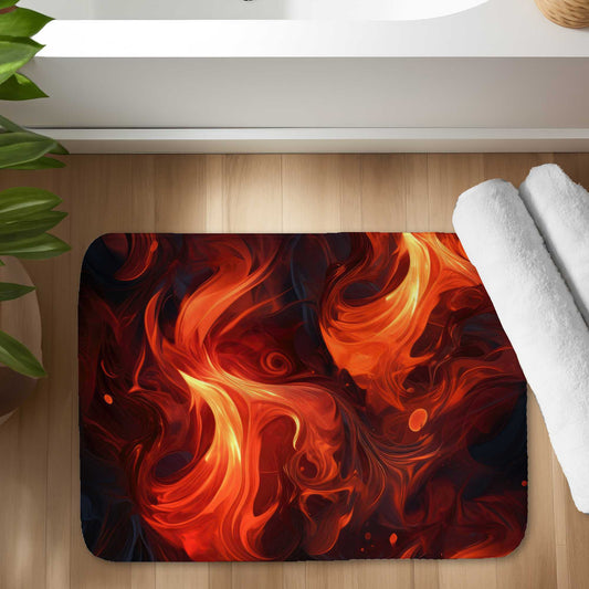 Fires of Heck Black Bath Mat | Stylish Home Decor Accent