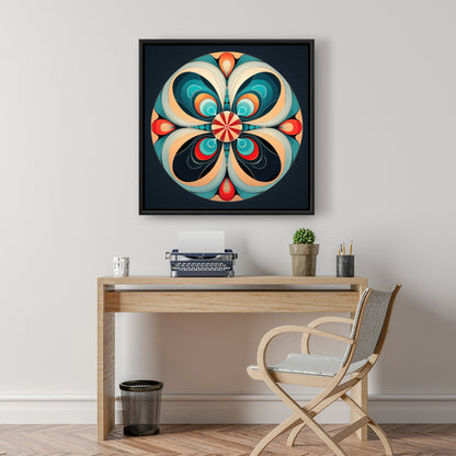 Concentric - Orange Framed Canvas Art for Home Decor