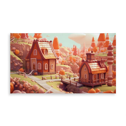 Toy Town Orange Indoor Outdoor Tablecloth for Home Decor