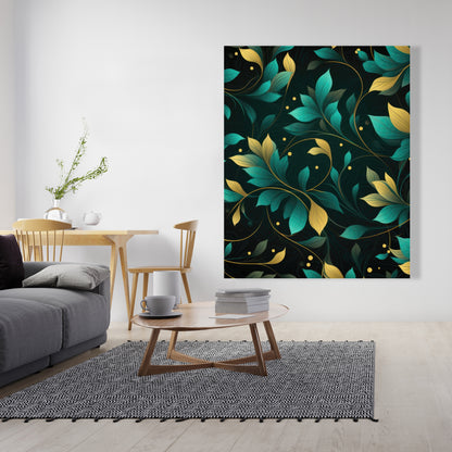 Twirling Twigs - Turquoise Canvas Home Decor Art Piece
