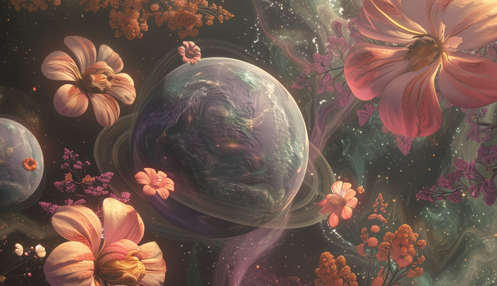 Flower space Pink Indoor Outdoor Tablecloth for Home Decor