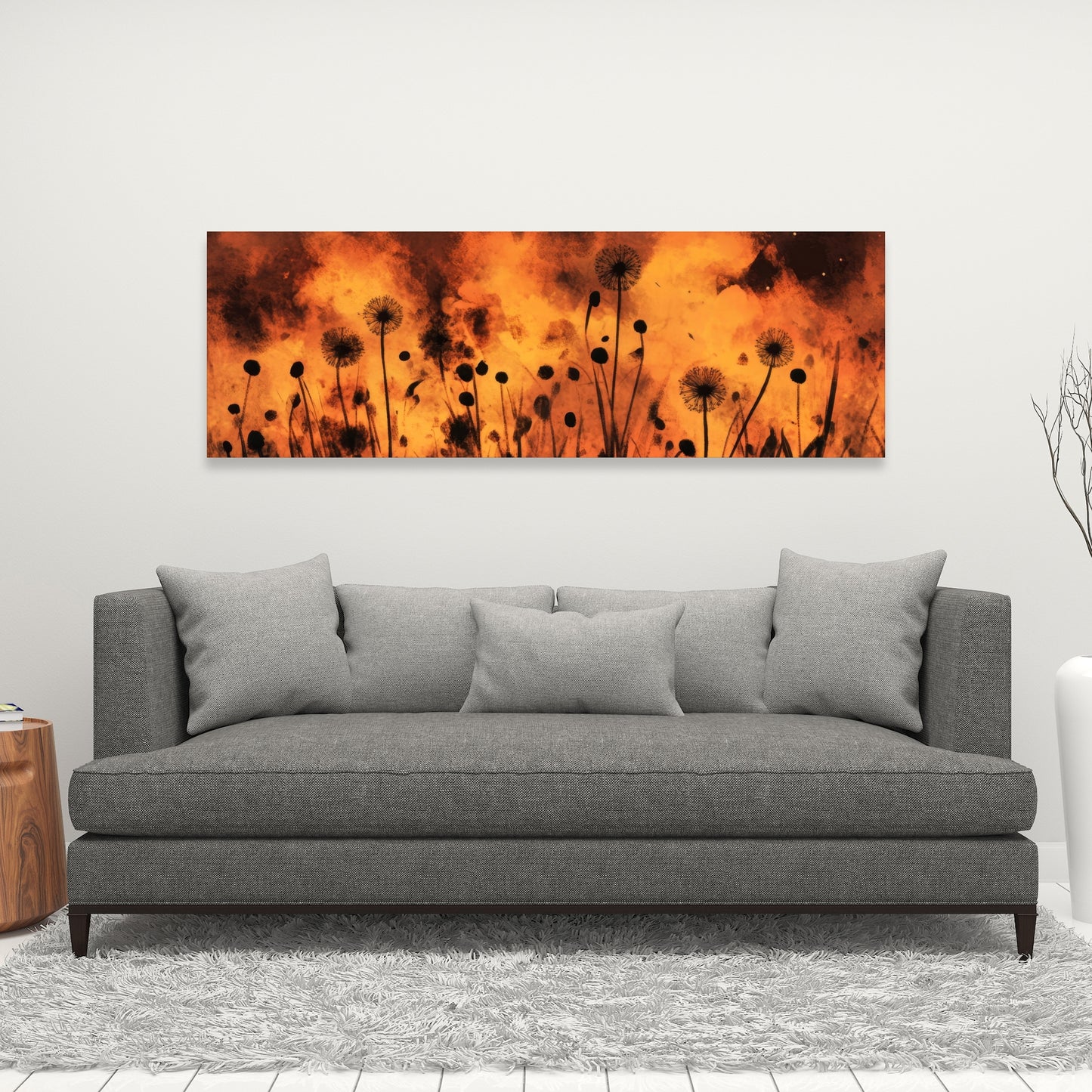Ablaze - Black Canvas Home Decor for Modern Elegance