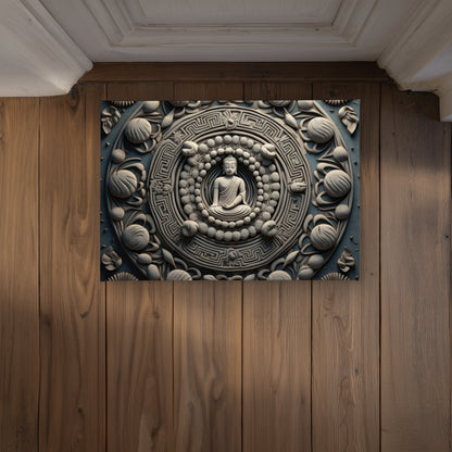 Spiritual Peace White Indoor Outdoor Door Mat | Home Decor