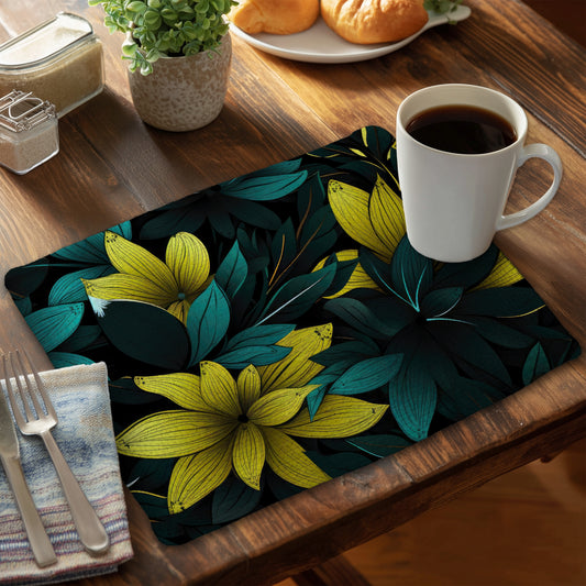 Potent Turquoise Braided Polyester Placemat for Home Decor